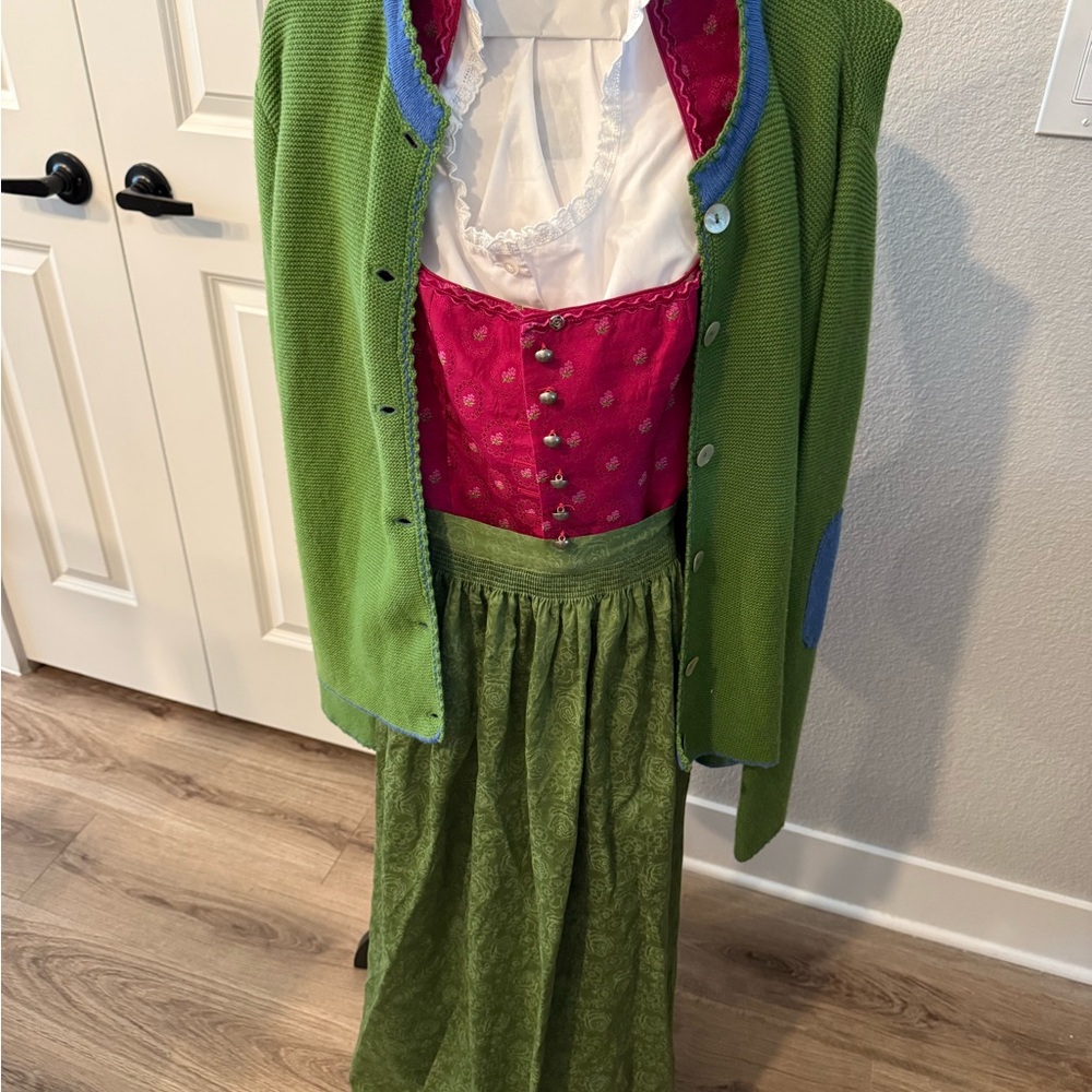 Elegant Green and Pink Women's Seasonal Dress
